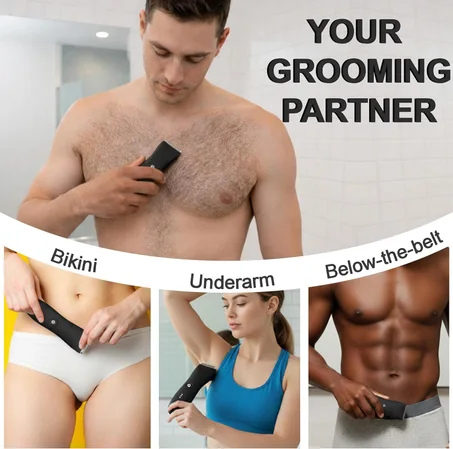 ماكينة تشذيب الجسم للرجال، ماكينة تشذيب للمناطق الحساسة، ماكينة حلاقة عانة الفخذ للرجال، ماكينة حلاقة للجسم مقاومة للماء مع شفرات من السيراميك، 2 مشط قابل للتعديل، ماكينة حلاقة الجسم 90 دقيقة
