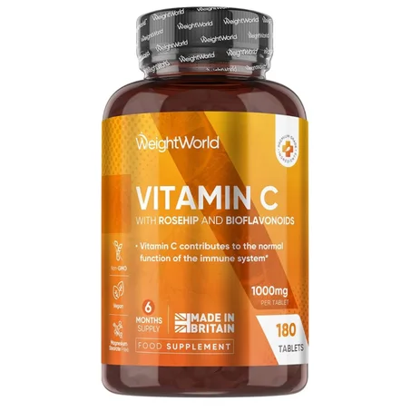 🍊 Vitamine C 1000 mg WeightWorld – 180 Comprimés 🍊