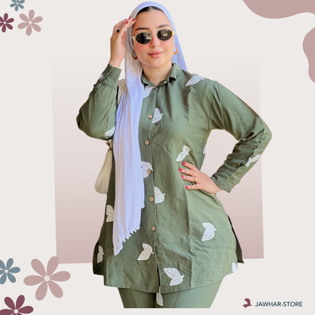 أنصومبل أنيق للمناسبات – ثوب لولان مطروز (1ère Qualité)