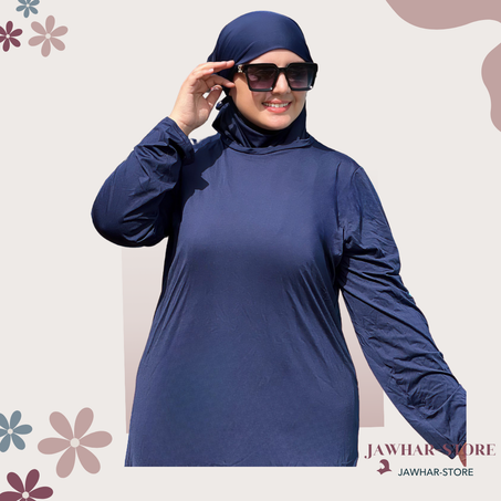 بوركيني أنيق مكوّن من 4 قطع، مصمّم خصيصًا ليمنحك تغطية كاملة وأناقة راقية أثناء السباحة