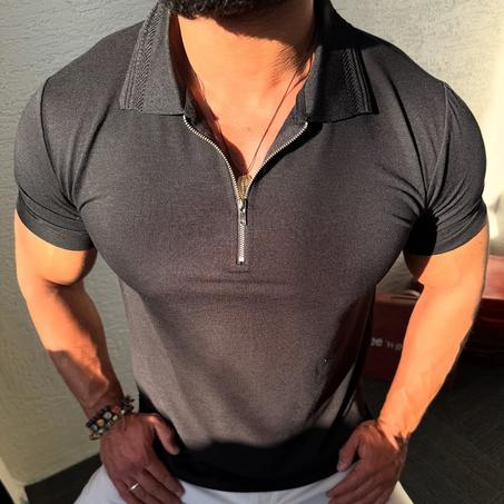 chemise noir à col à manches