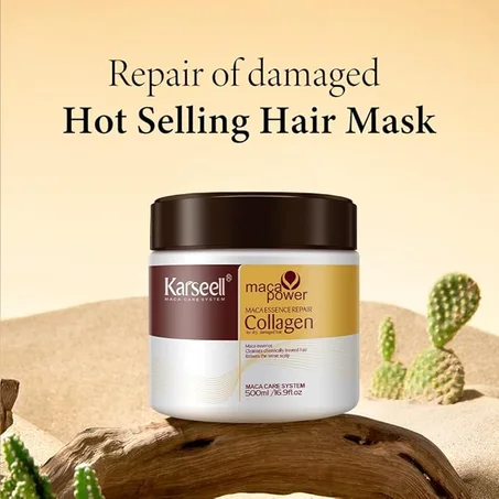 حمام كريم - alnadarah Karseel Hair Mask – Collagen & Keratin – 500ml