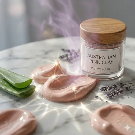 Australian Pink Clay Detox Mask قناع الطين الوردي الأسترالي لتنقية البشرة