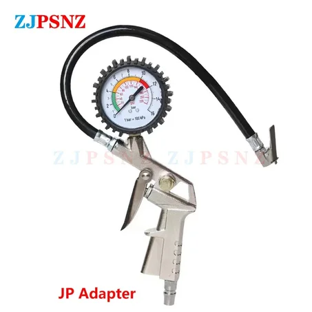 مقياس ومسدس نفخ إطارات احترافي مزدوج القراءة (0-16 بار)