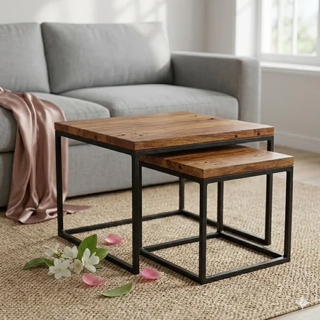 طقم الطاولات الكريمي الفاخر