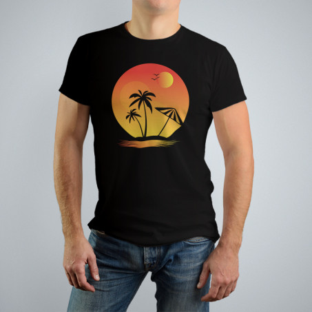 T-shirt Summer palm - Noir