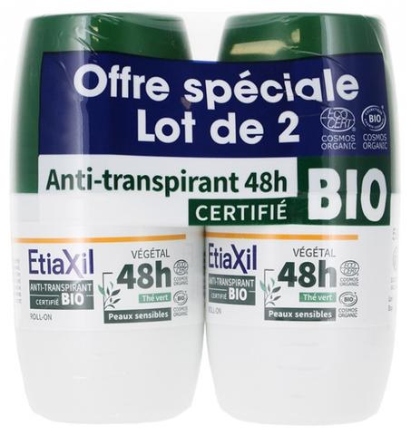 Botanical Anti-Perspirant Deodorant 48h Roll-On Organic 2 x 50ml - Scent: Green Tea