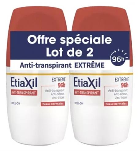 Anti-Transpirant Extreme 96H Roll-on Lot of 2 x 50 ml