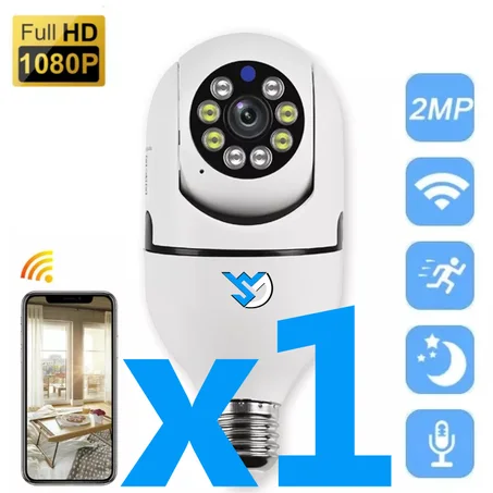 اللاسلكية °360 كاميرا لمبة بانورامية E27 LED Light HD 1018P