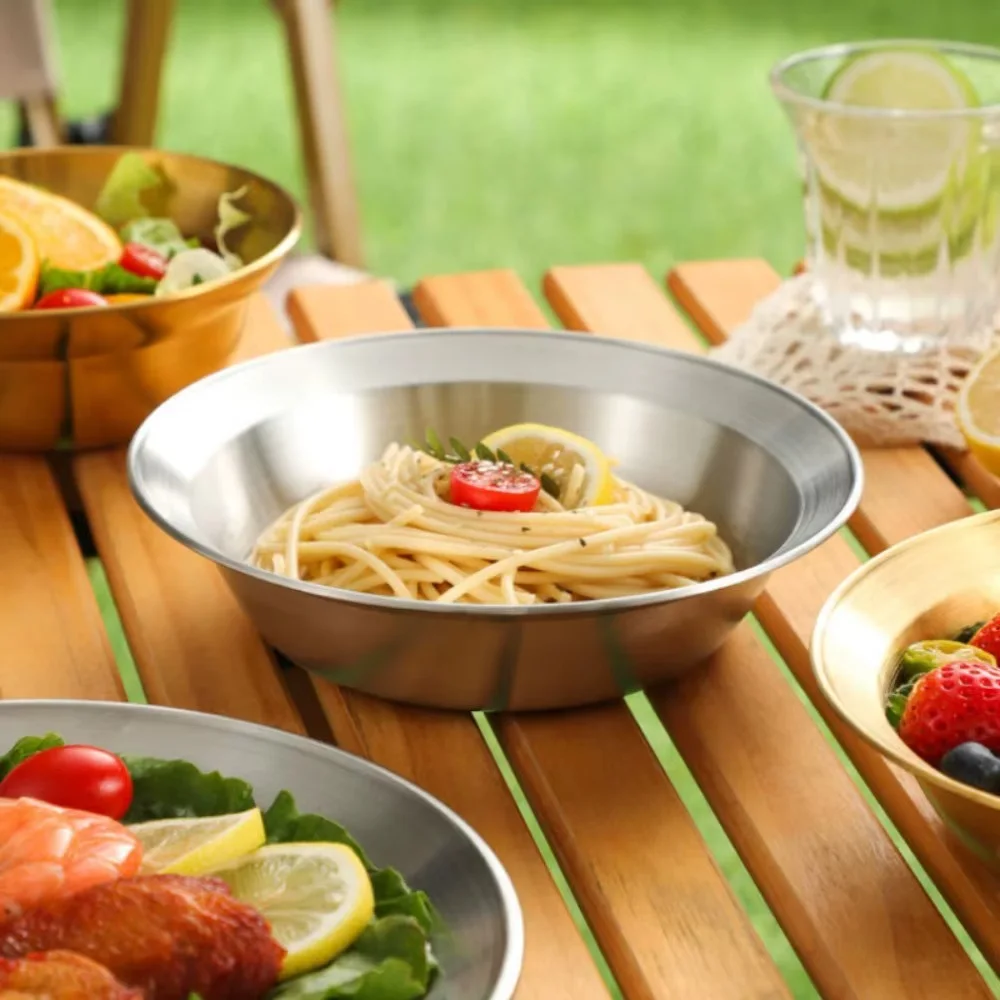 طقم أطباق ستانلس 8 قطع للرحلات