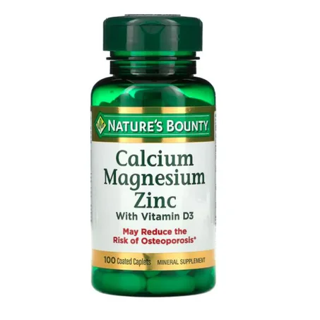 Calcium-Magnésium-Zinc avec vitamine D3, 100 comprimés-capsules enrobés - Nature's Bounty