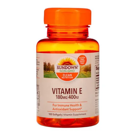 Sundown Naturals, Vitamine E, 180 mg (400 IU), 100 capsules à enveloppe molle