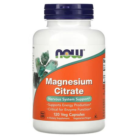 Magnesium Citrate Maroc 120 capsules NOW Foods - Citrate de Magnesium