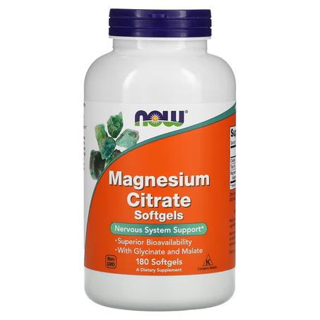 Citrate de Magnesium citrate Maroc Now Foods 180 capsules