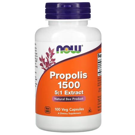 NOW Foods Propolis Maroc 1500 100 capsules végétariennes