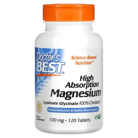 Magnesium lysinate glycinate Maroc à haute absorption 100 mg 120 comprimés Doctor's Best