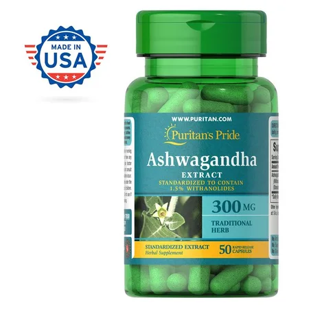 Puritan'S Pride ASHWAGANDHA 300 MG 50 CAPSULES extrait standardisé - Made in USA