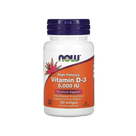 Vitamine d3 maroc 5000 IU 120 softgels Haute efficacité Now foods