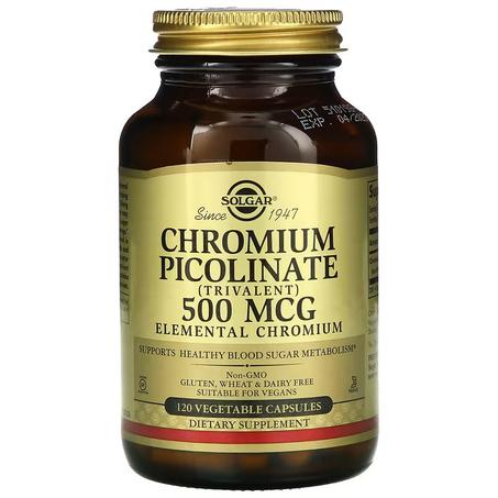 chromium picolinate Maroc 500 mcg 120 capsules végétales Solgar