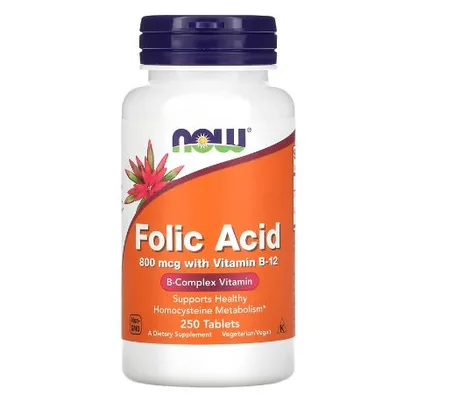 NOW Foods, Acide folique, 800 µg, 250 comprimés