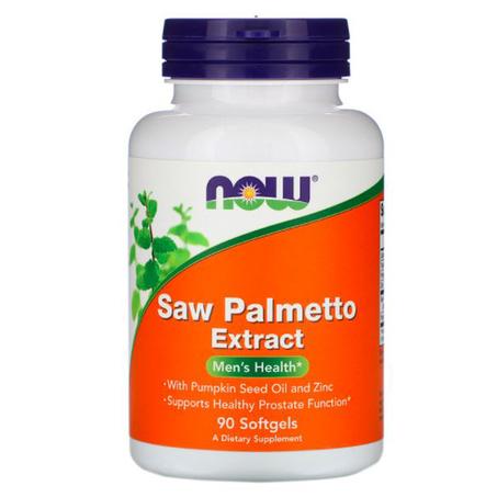 NOW Foods, Extrait de chou palmiste, Avec huile de graine de courge et zinc, 160 mg, 90 capsules à enveloppe molle