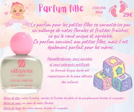 Parfum fille – hypoallergénique - 30 ml  058