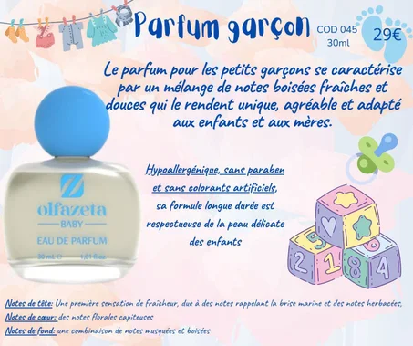 Parfum garçon - Hypollergénique - 30 ml  045
