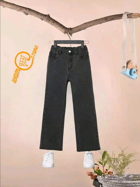 بنطلون جينز قص خام نوع البوت بنات