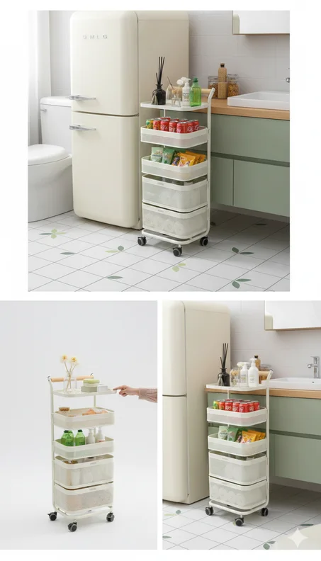 عربة التخزين المنظمة والمتحركة – الحل الذكي لاستغلال المساحات الضيقة