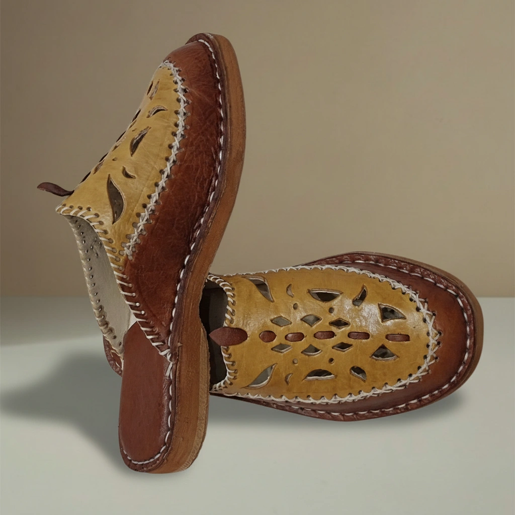 بلغة نسائية مصنوعة يدويا من الجلد الأصيل