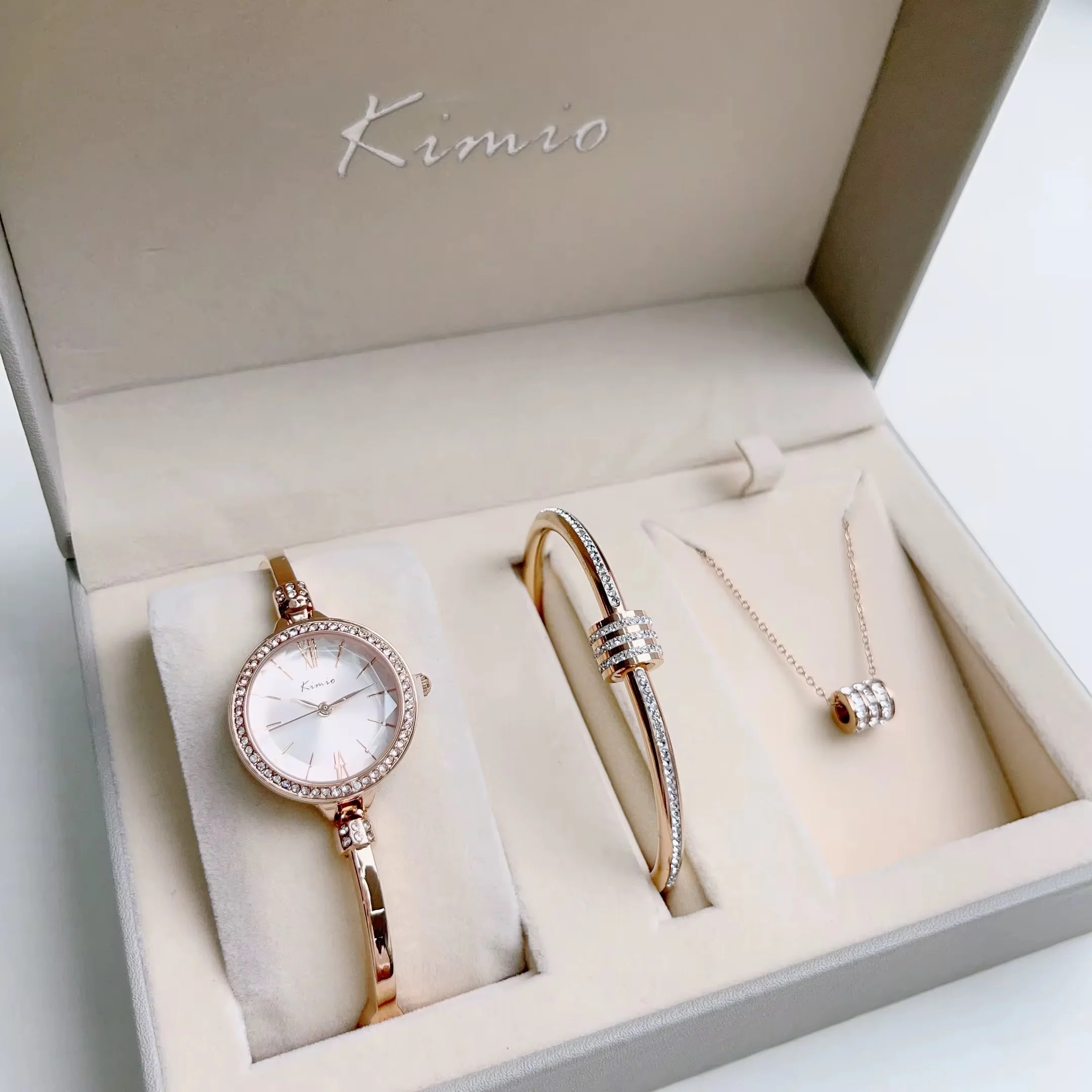 Luxury Gold Watch and Bracelet Set
