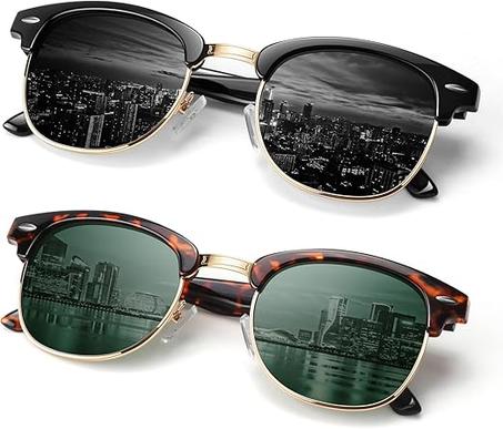 Lentes de sol polarizados para hombres y mujeres, con protección UV400 retro sin montura