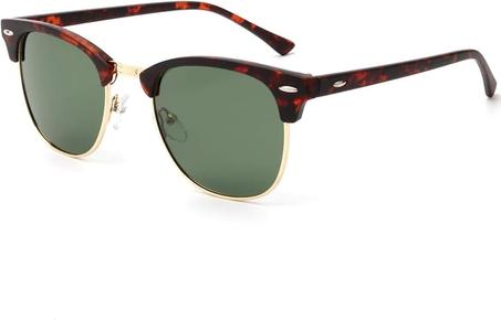 KALIYADI - Lentes de sol polarizados para conducir, media montura, con bloqueo de rayos ultravioleta, para hombre y mujer