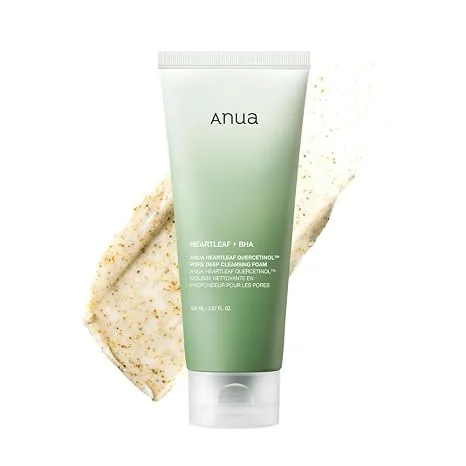 غسول ANUA Heartleaf 80% Quercetinol Pore Deep Cleansing Foam – المنظف الكوري العميق لتنظيف المسام والتحكم في الدهون (150 مل)