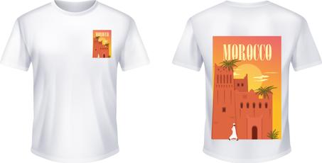 تيشورت 100% قطن بتصميم فاخر يعبر عن المغرب