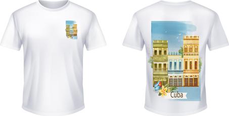 تيشورت بطبعة كوبا هافانا الملونة – جودة عالية ومريحة قطن تركي فاخر 100%