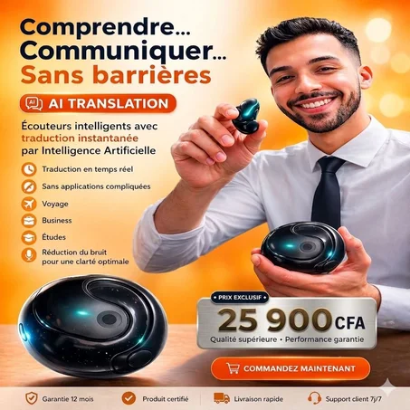 Le Nouveau au Congo2026 !  écouteurs Bluetooth Traduction Instantanée par Intelligence Artificielle intelligents, les premiers du genre en Afrique ! ✨