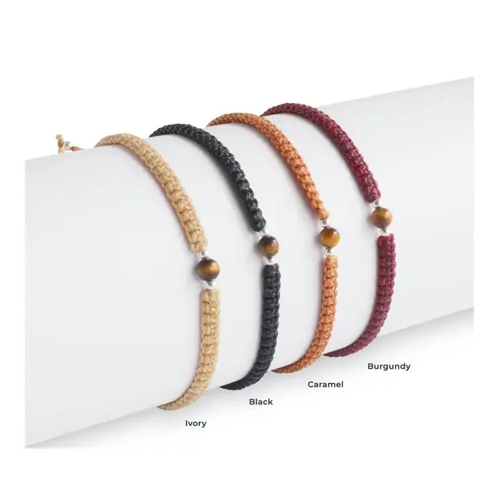 Bracelet en macramé en œil de tigre pour homme | Cadeaux pour hommes.