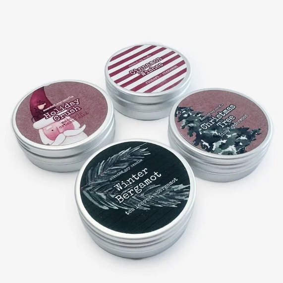 BOUGIES PARFUMÉES EN CIRE DE SOJA DE NOËL (1 pièce/ENSEMBLE DE 4 pièces).