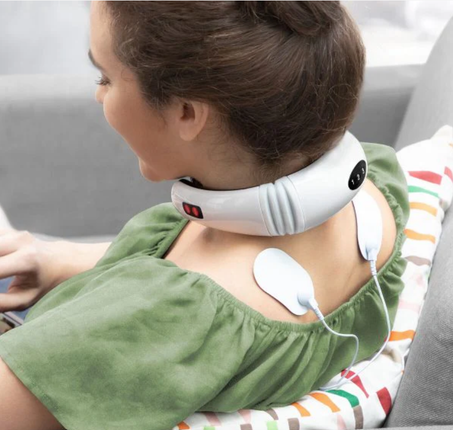 جهاز مساج ذكي للرقبة والظهر بتقنية النبض الكهربائي – لتخفيف الألم والاسترخاء