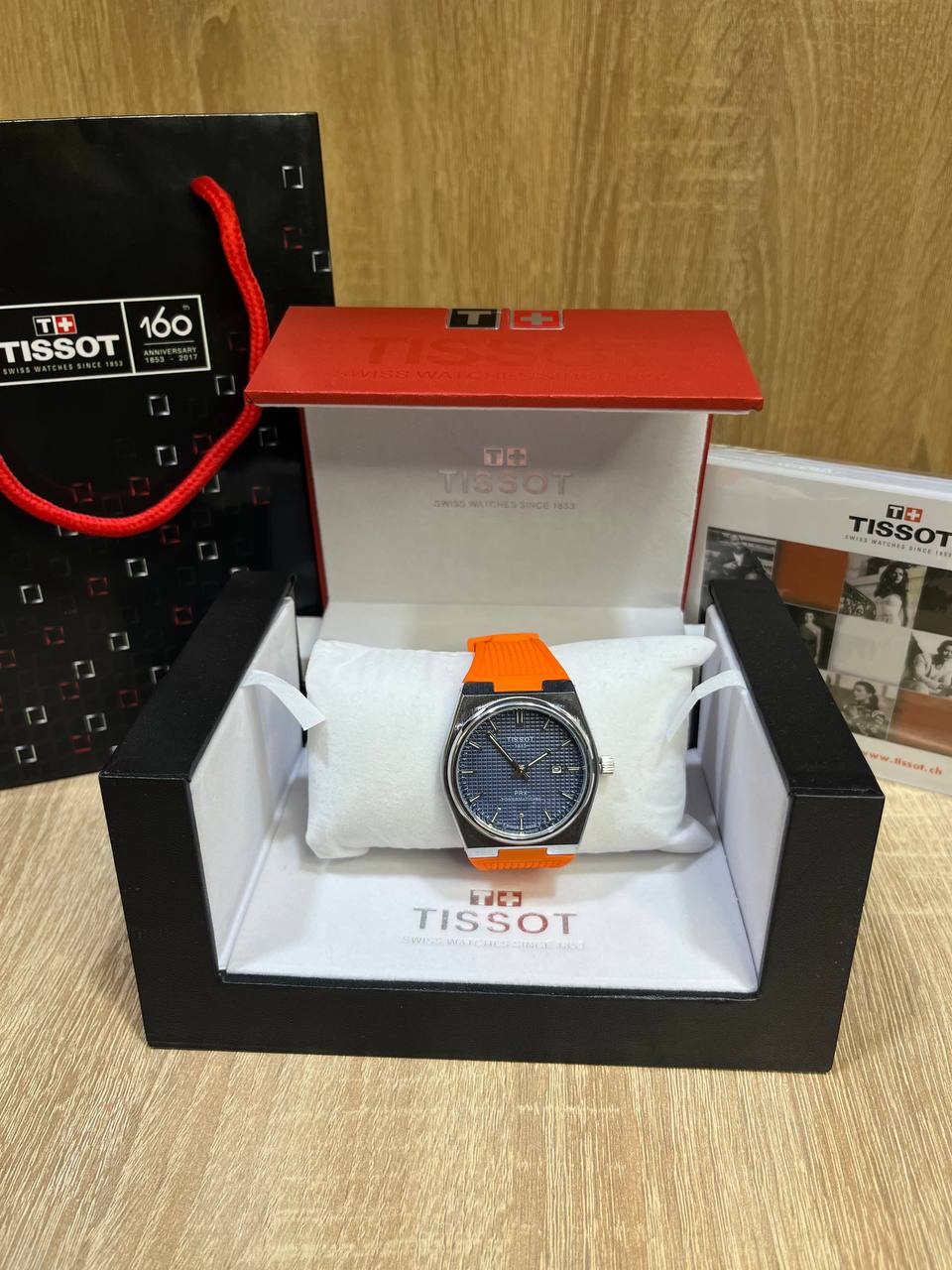 Tissot Édition Silicone orange tableau BLEU
