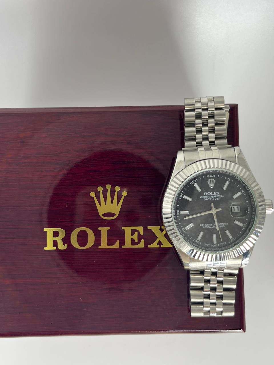Rolex Oyster Silver Tableau Noir
