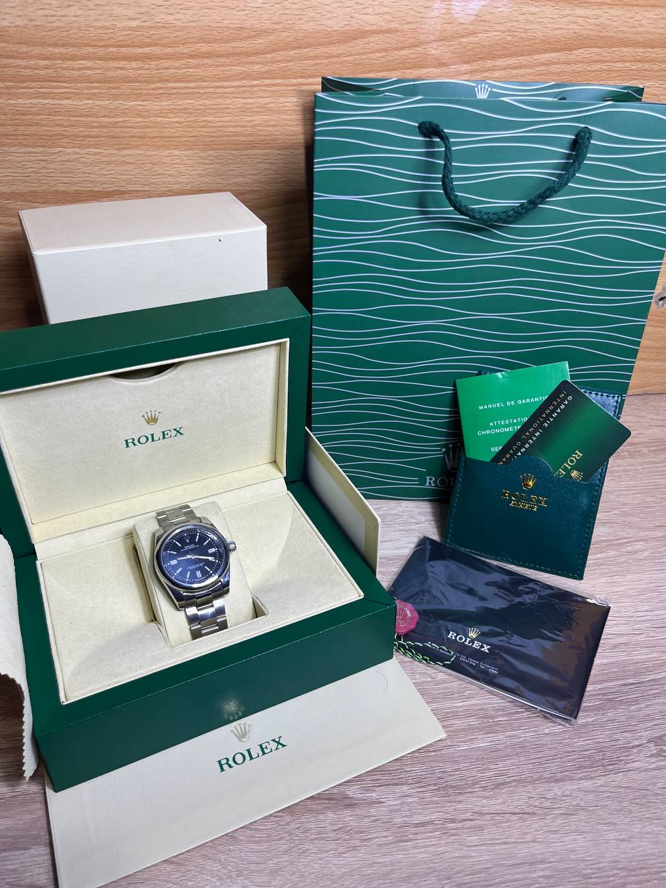 Rolex Oyster Silver Tableau Bleu