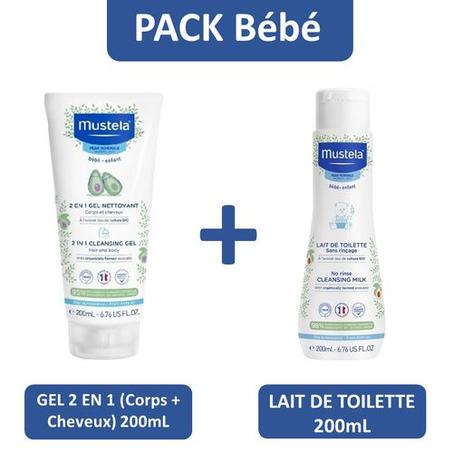 Mustela PACK LAIT DE TOILETTE (200ml) + GEL NETTOYANT 2 EN 1 (200ml)