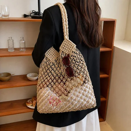 Grand sac en macramé