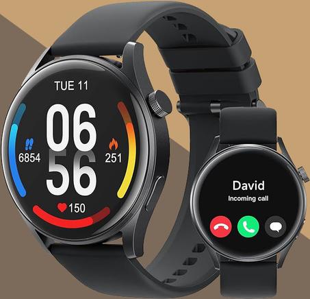 ساوند بيتس ساعة ذكية 4 لتتبع اللياقة البدنية مع مراقب تشبع الاكسجين والنوم، ساعة ذكية للرجال والنساء بتصنيف IP68 لمقاومة المياه والغبار لجوالات ايفون واندرويد، أسود