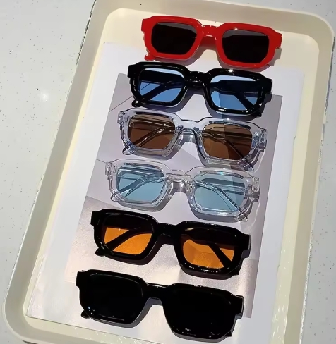 Lunettes de soleil vintage rectangulaires unisex protection UV