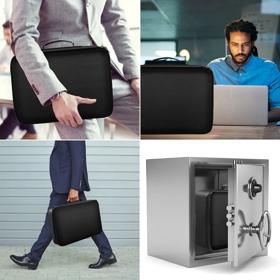 حقيبة الوثائق الآمنة مقاومة للحرائق والماء والرطوبة مع قفل