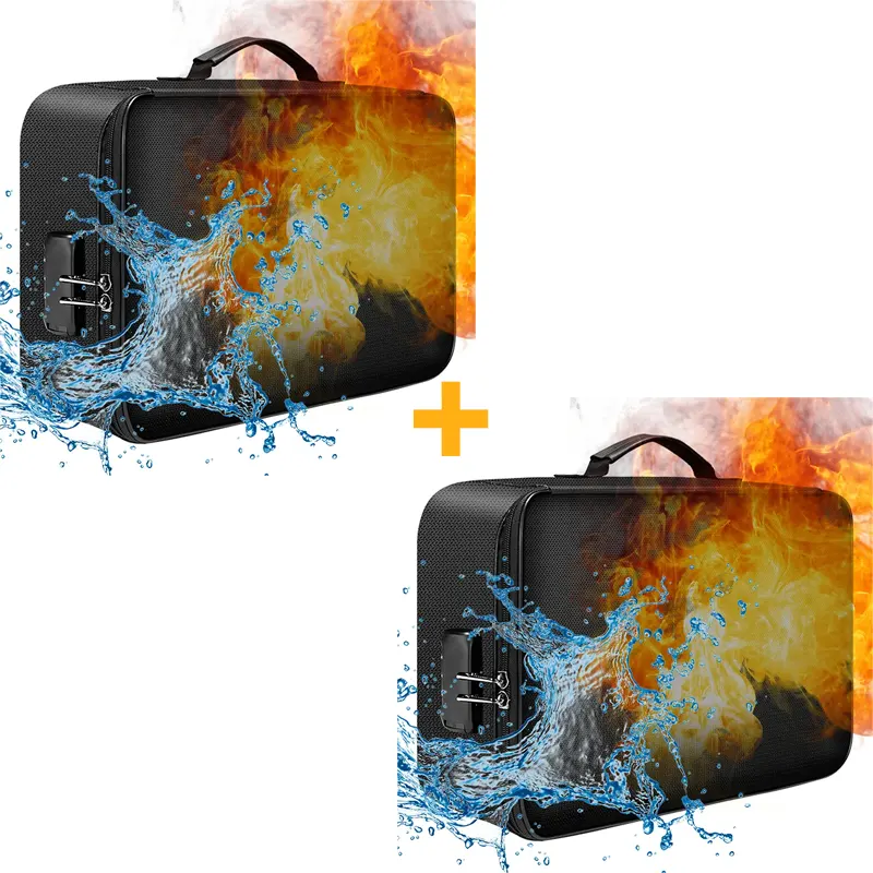 حقيبة الوثائق الآمنة مقاومة للحرائق والماء والرطوبة مع قفل