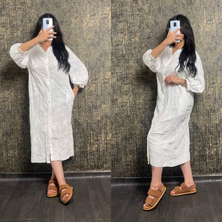 ROBE BRODERIE À BOUTONS